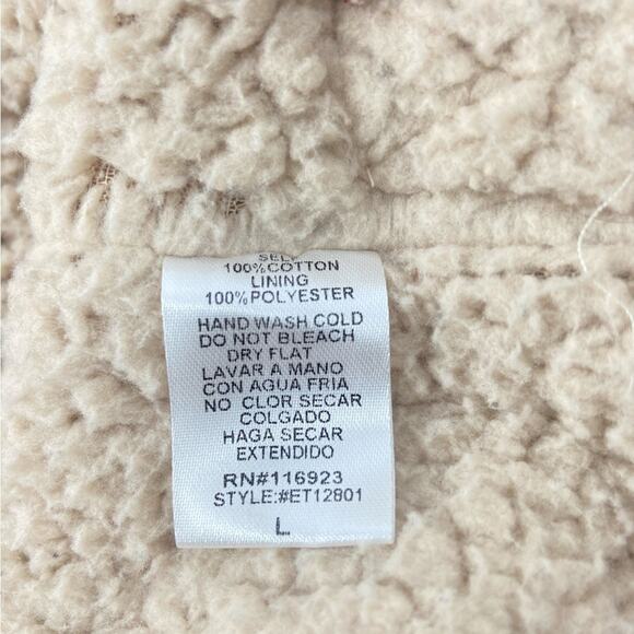 Easel Corduroy Trucker Chore Jacket Sherpa Size Large Rust Orange Red - Picture 8 of 8